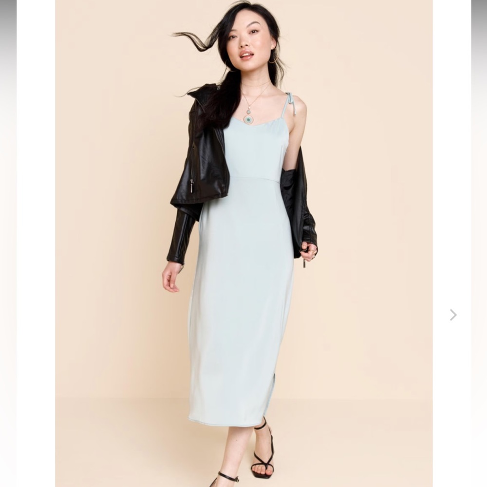 Studio 19 Midi Tie Strap Slipdress in Mint